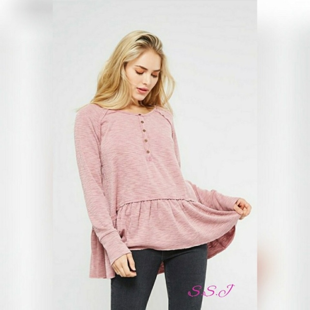 🌸Baby Doll Silhouette Blush Pink Top💝